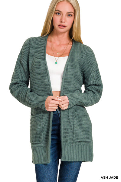 Ash Jade Waffle Cardigan