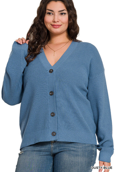 Dusty Blue Button Cardigan