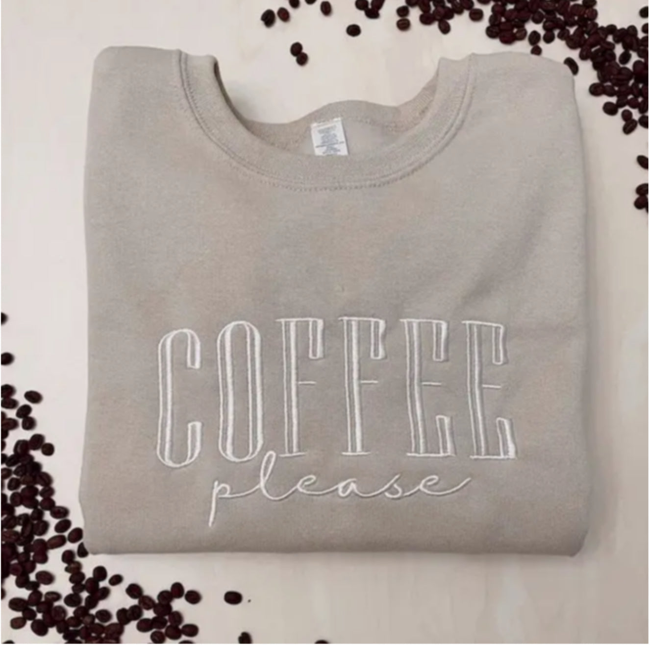 Coffee Please Crewneck - Sand