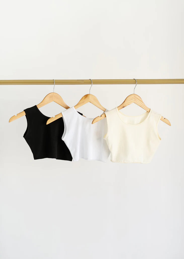 Dressy Demi Tank - White