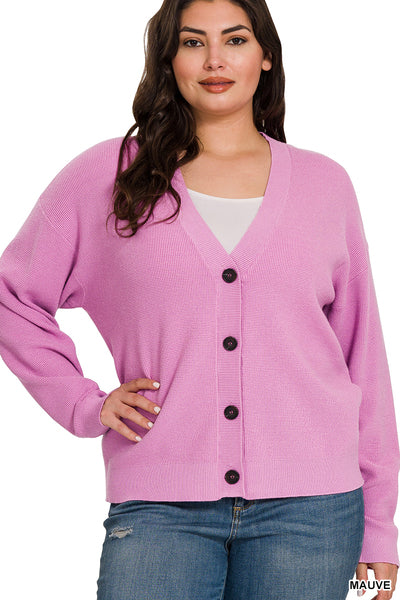 Mauve Button Cardigan