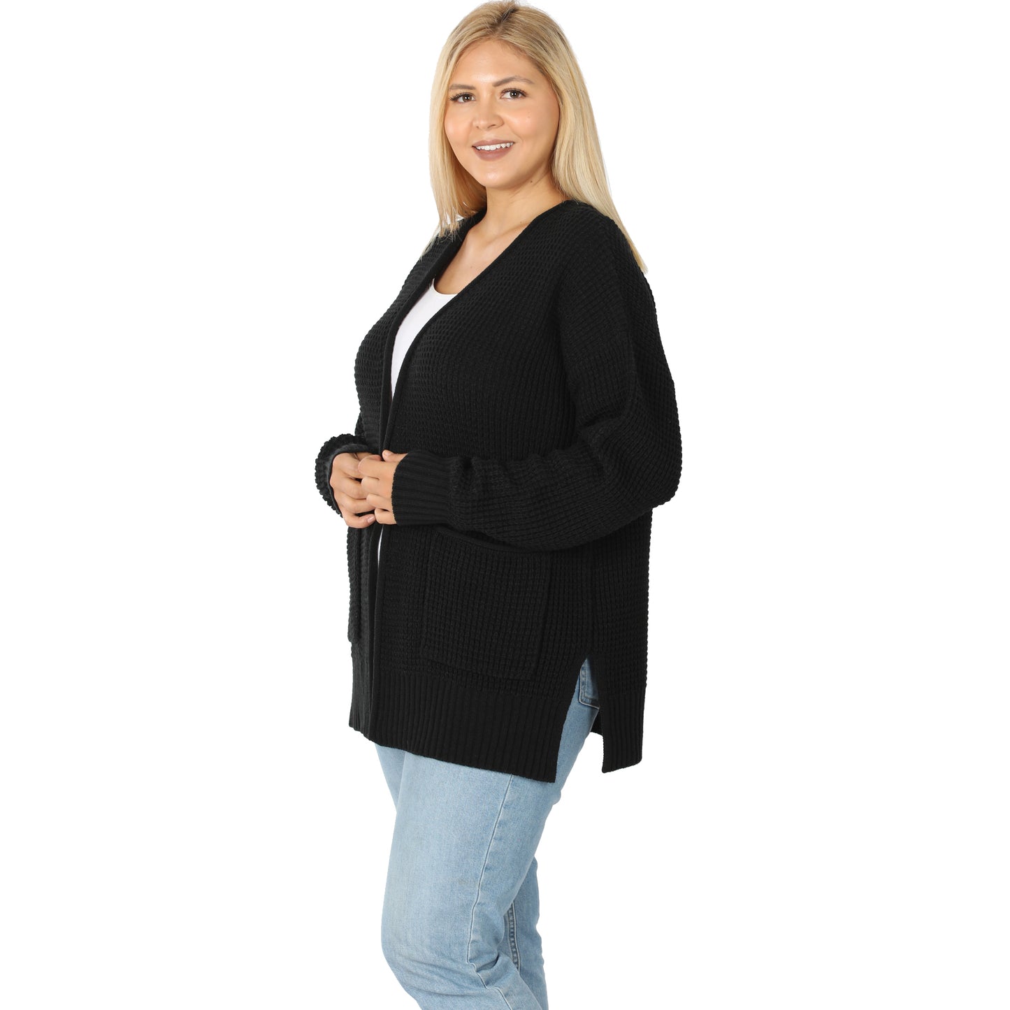Black Waffle Cardigan