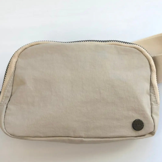 “Madison” Crossbody Belt Bag - Bone