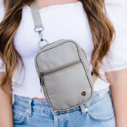 “Lainey” Convertible Crossbody - Dark Stone Grey