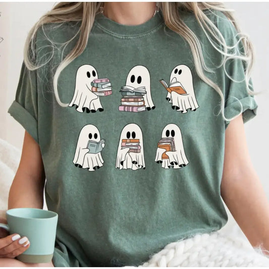 Green Reading Ghost Tee