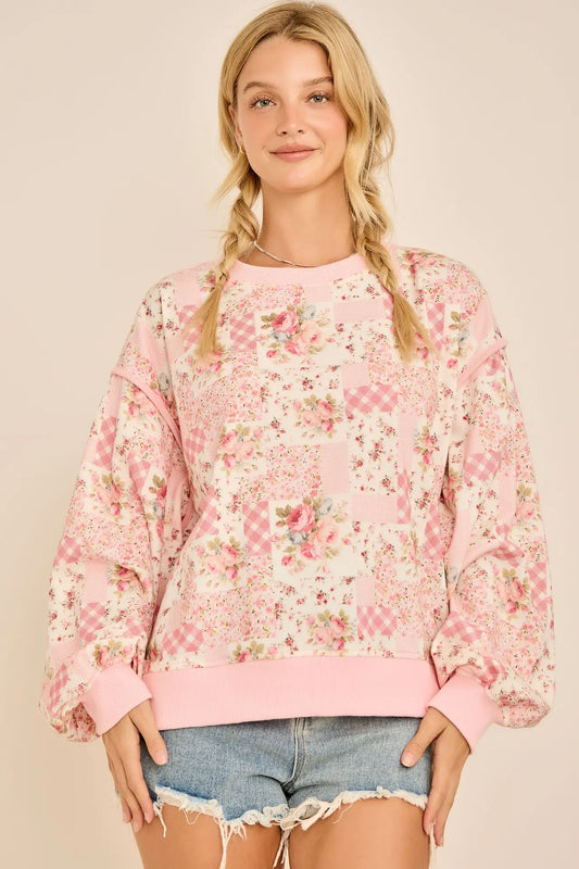 Floral Patchwork Crewneck