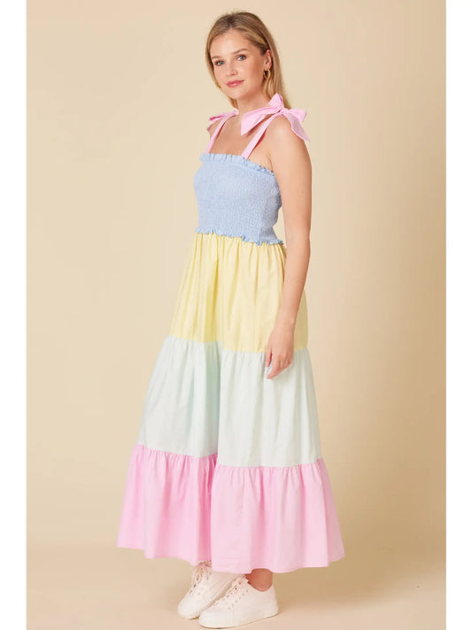 Color Block Smocked Dress