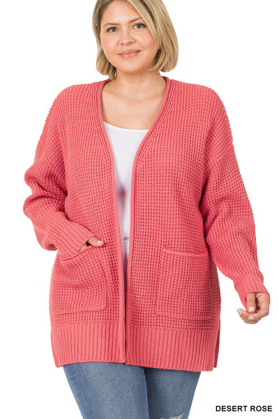 Desert Rose Waffle Cardigan