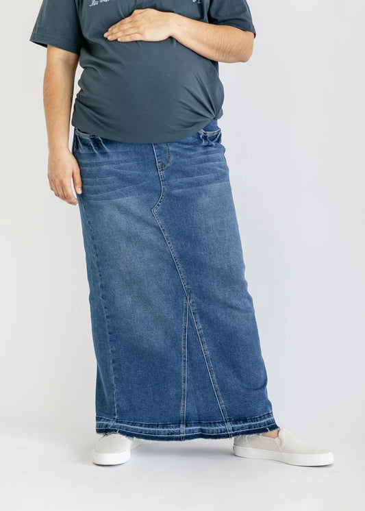 “Elise” Maternity Denim Skirt