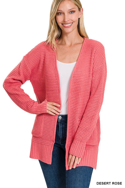 Desert Rose Waffle Cardigan