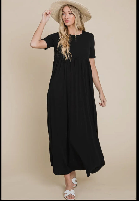 Black High Waisted Maxi Dress