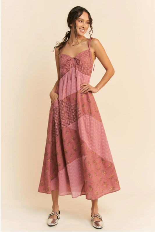 Floral Lace Patchwork Slip Dress