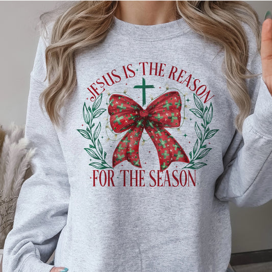 Jesus is The Reason for the Season - Ash Grey Crew Neck