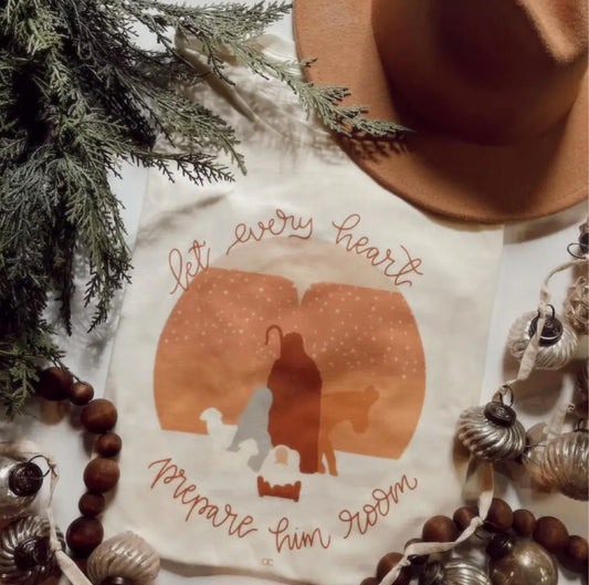 Let Every Heart Prepare Him Room Tee - Cream/Sand