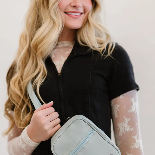 “Lainey” Convertible Crossbody - Sea Foam