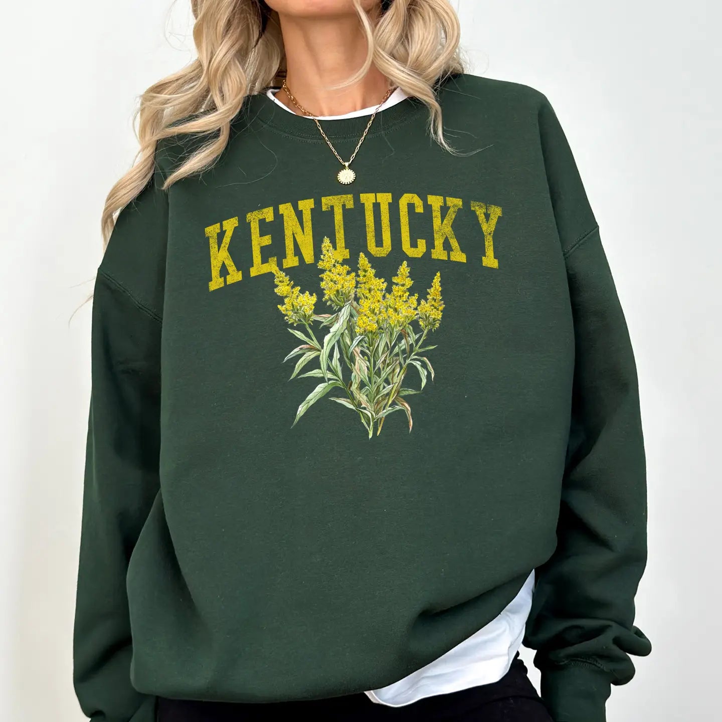 Kentucky State Flower Sweatshirt - Forest Green