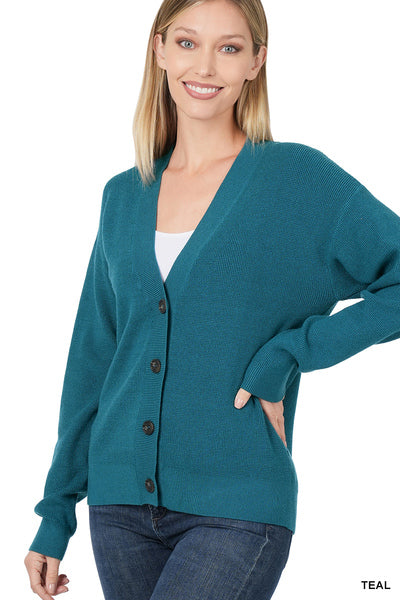 Teal Button Cardigan