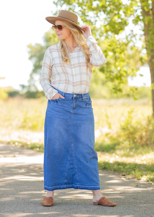 “Stacy” Light Blue Long Denim
